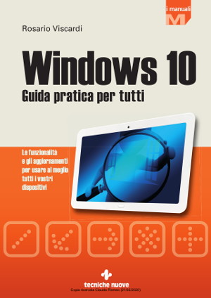Windows 10 - Guida rapida per tutti. In copertina uno schermo di computer con un disegno astratto
