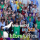 Il gruppo di LibreOffice e i loghi di MySQL, MariaDB e LibreOffice