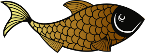 Profilo di un pesce con le squame dorate