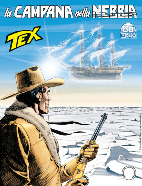 Tex tra i ghiacci dell'artico. Nel cielo sembra comparire un veliero